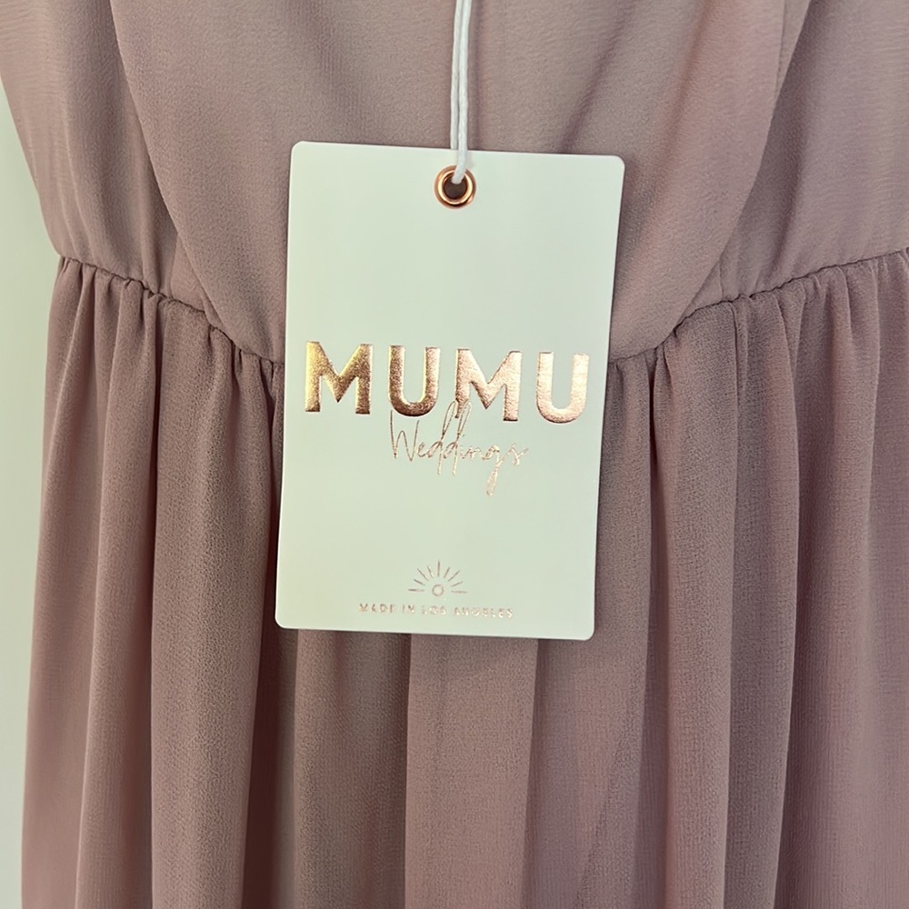 Show Me Your Mumu June Maxi Dress ~ Neutral Mauve Chiffon size Small - Picture 5 of 5